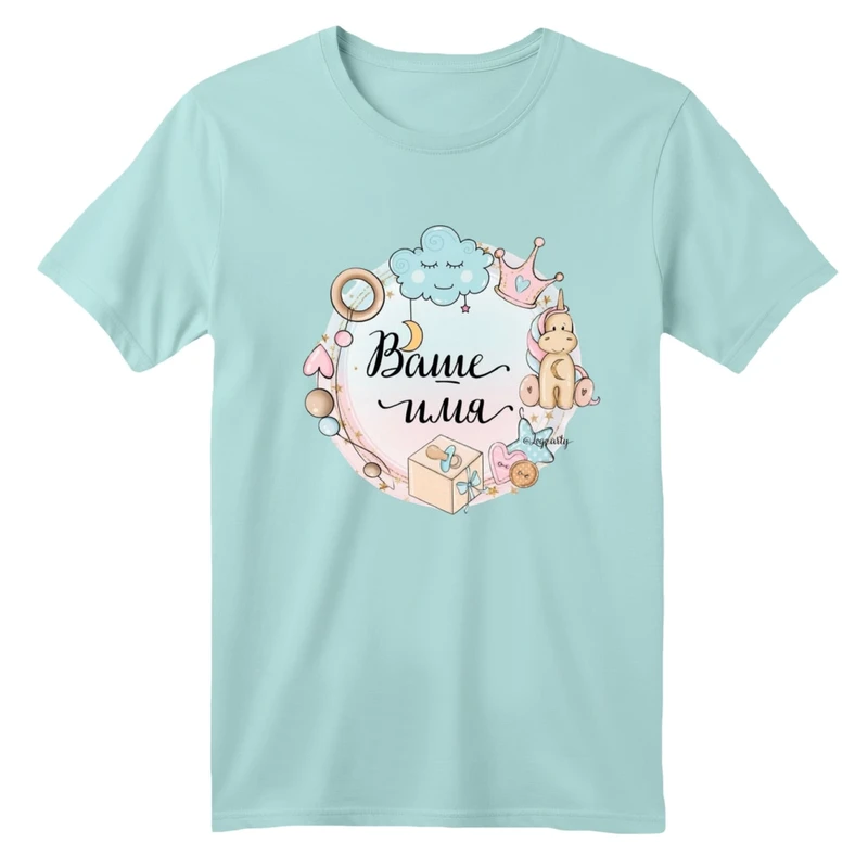 تی شرت آستین کوتاه بچگانه مدل اسب شاخدار و ابر