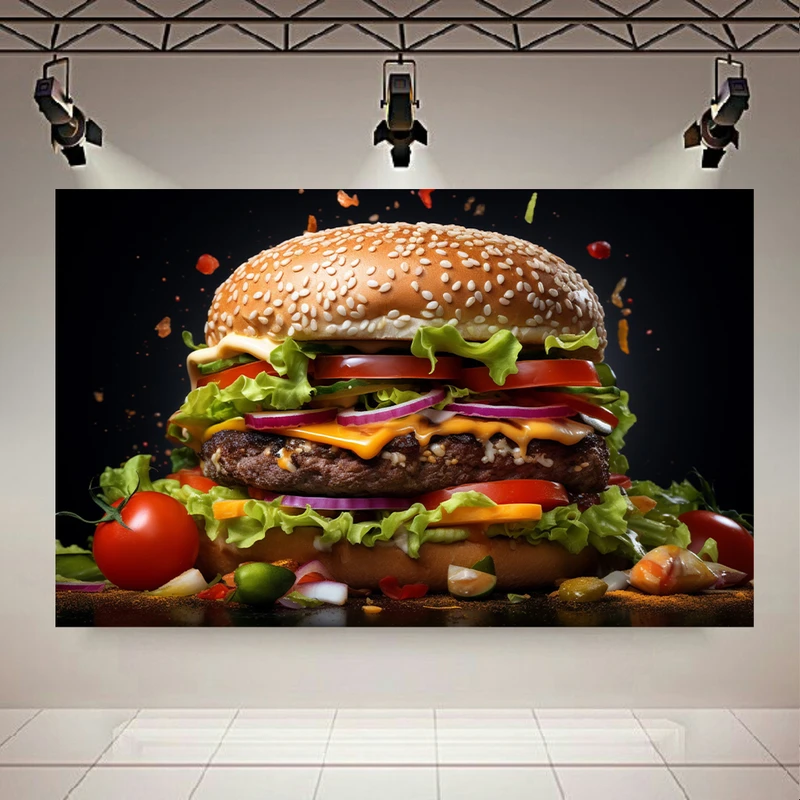 پوستر مدل بک لایت طرح همبرگر لذیذ کد AR304779