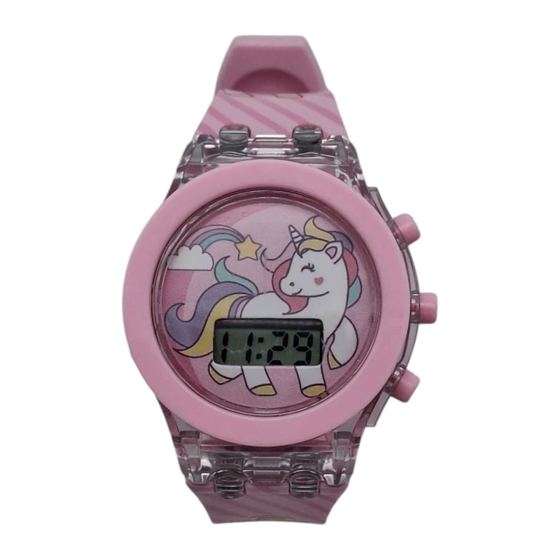 ساعت مچی دیجیتال بچگانه مدل چراغدار طرح یونیکورن