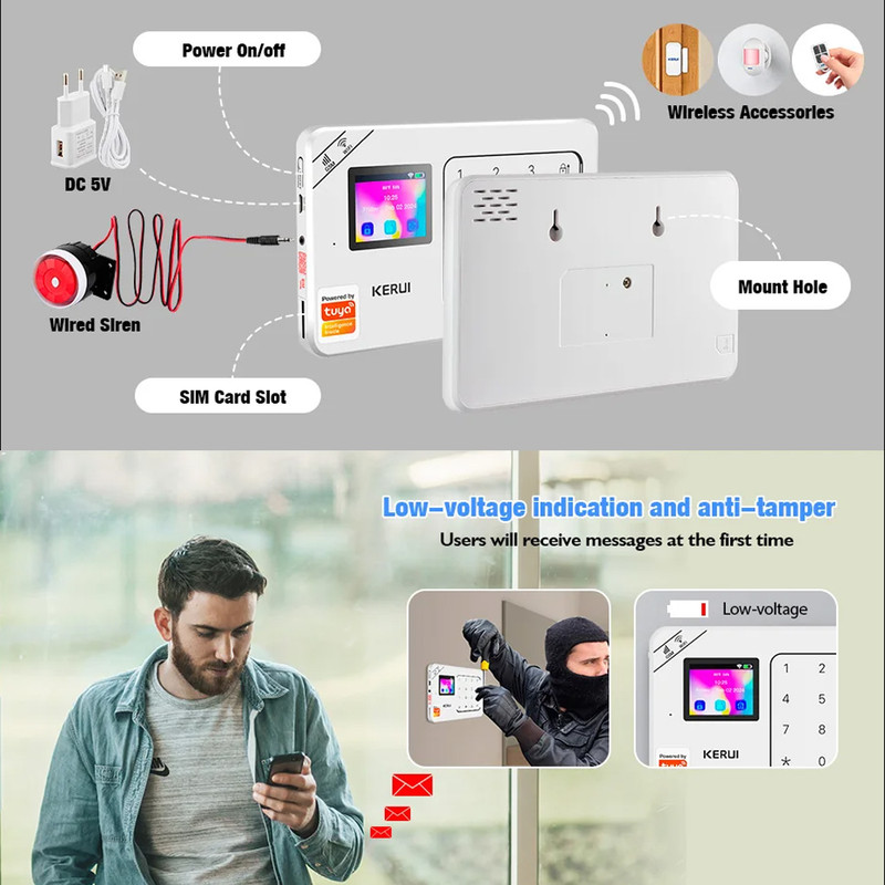 دزدگیر اماکن سیم کارتی کروی مدلW1821 به همراه حسگر حرکتی P819