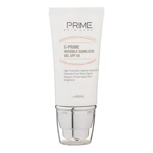 ژل ضدآفتاب بی‌رنگ پرایم SPF50 مدل C-Prime مناسب برای انواع پوست، حجم 40 میلی‌لیتر