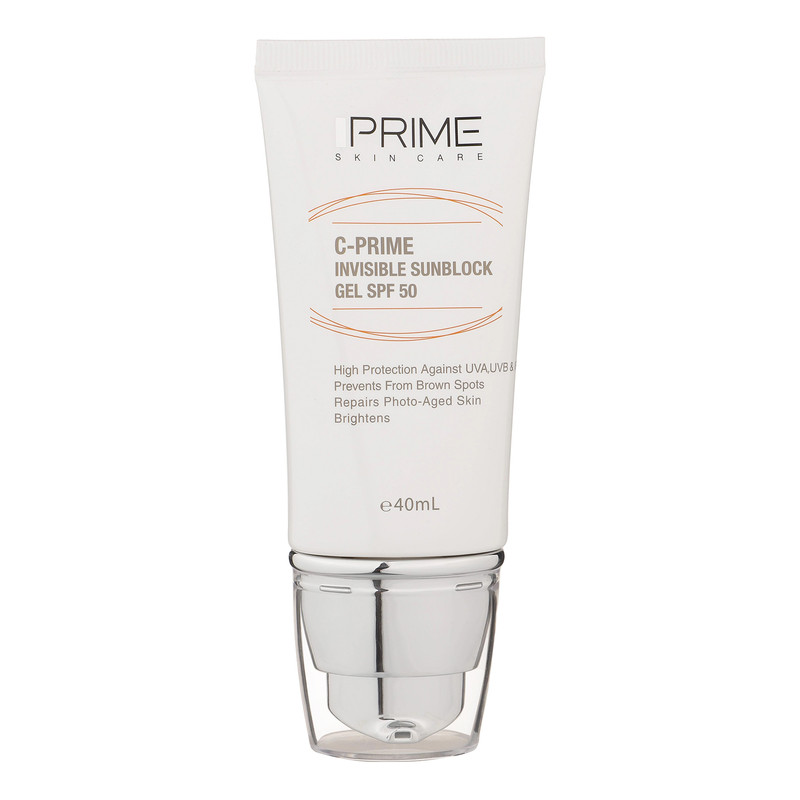 ژل ضدآفتاب بی‌رنگ پرایم SPF50 مدل C-Prime مناسب برای انواع پوست، حجم 40 میلی‌لیتر