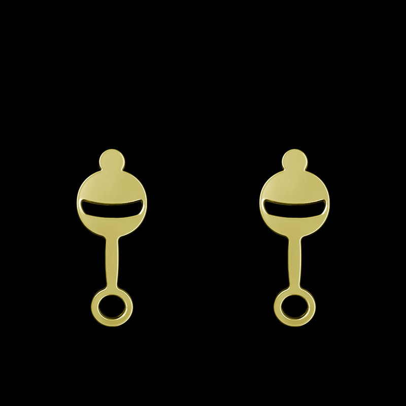 گوشواره طلا 18 عیار زنانه مدوپد مدل هندسی کد GA1-13898