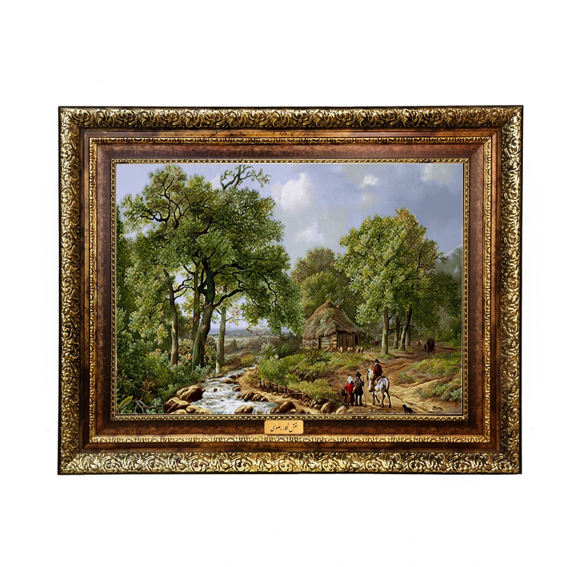 تابلو فرش ماشینی نقش نگار رضوی طرح منظره کد 1632H