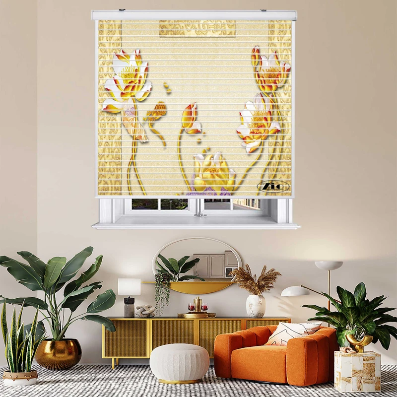 پرده زبرا زیو مدل سیلوئت 3D1423 سایز 150x150 سانتی متر