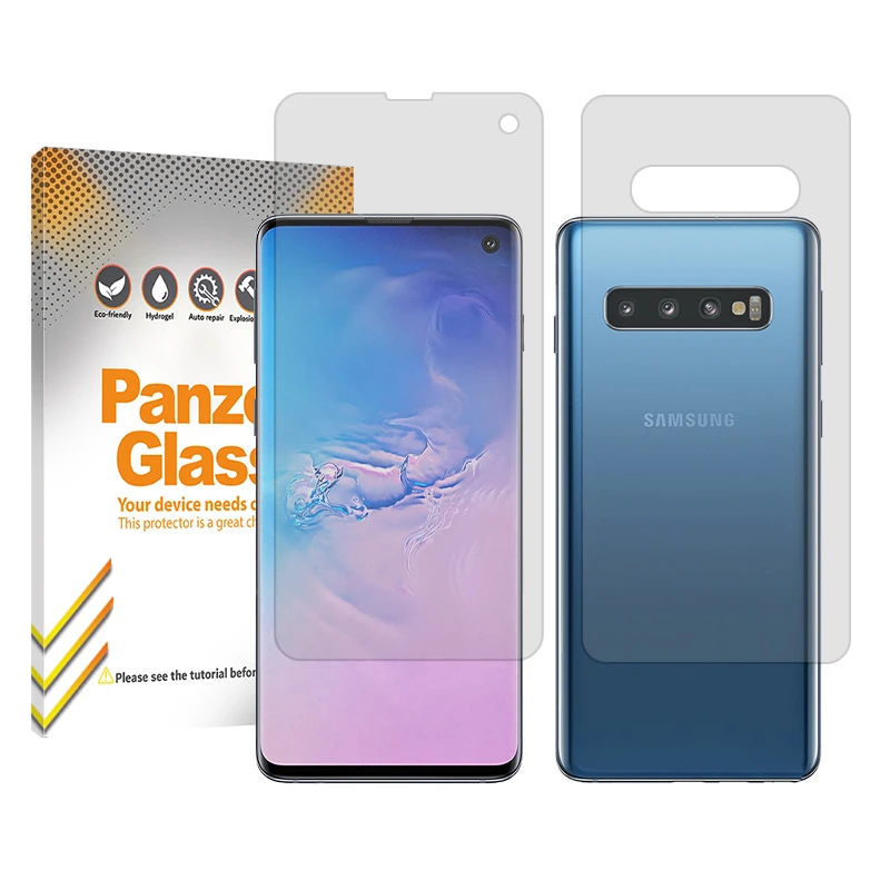 محافظ صفحه نمایش شفاف پنزر گلس مدل Resistant مناسب برای گوشی موبایل سامسونگ Galaxy S10 به همراه محافظ پشت گوشی