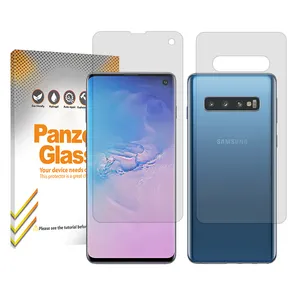 Panzer Glass Resistant model transparent screen protector suitable for Samsung Galaxy S10 mobile phone along with the back protector