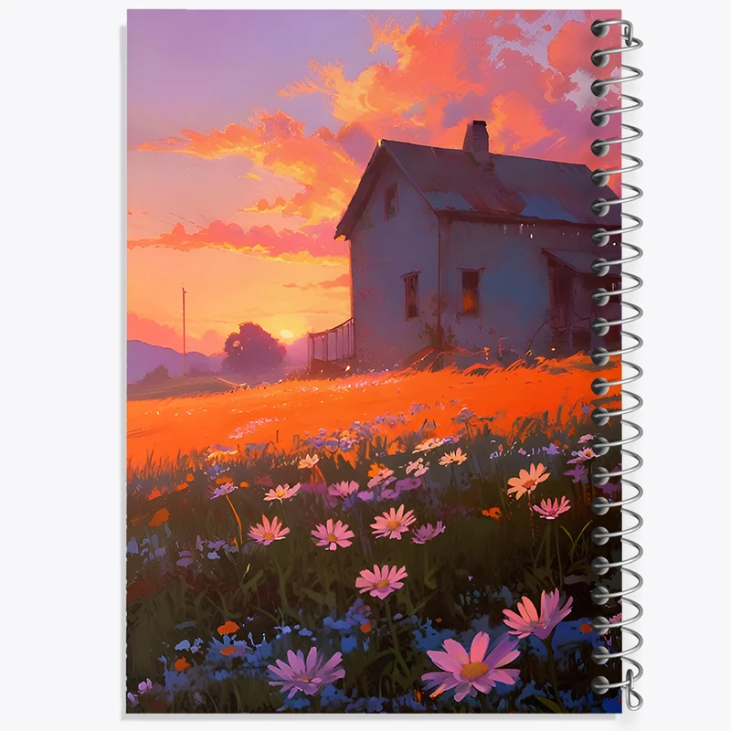 دفتر مشق 100 برگ خندالو طرح منظره غروب کد F6654