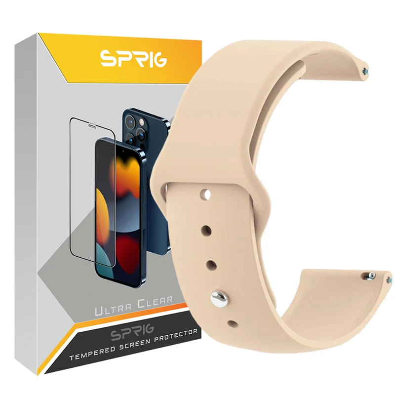 بند اسپریگ مدل Creamy Silicon مناسب برای ساعت هوشمند سامسونگ Galaxy Watch Active 1 / Active 2 40mm / Active 2 44mm / Watch 3 size 41mm / Galaxy Watch 4 40mm / watch 4 42mm / watch 4 44mm 