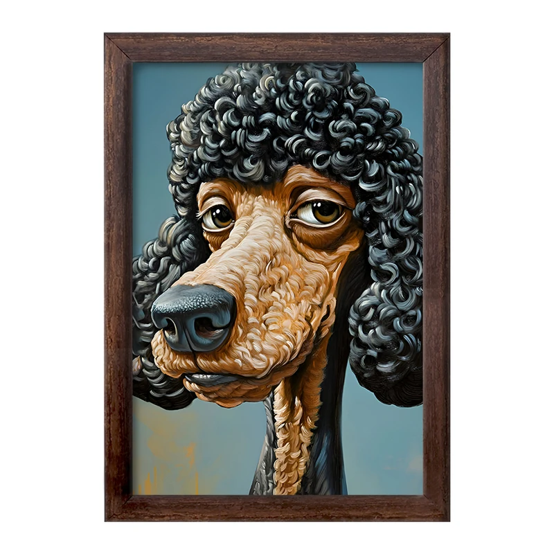 تابلو خندالو طرح سگ مو فرفری کد F6533