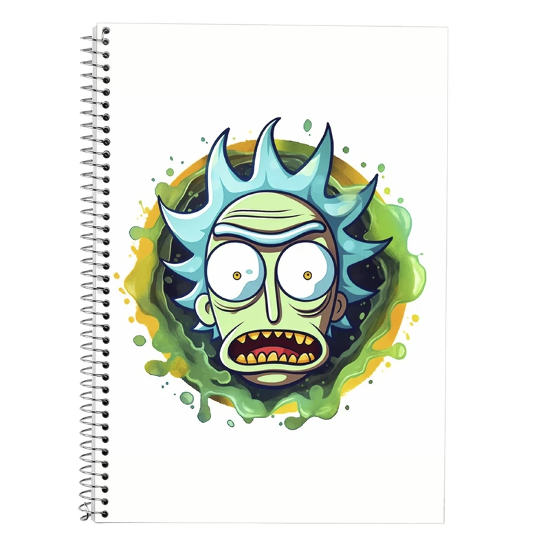دفتر زبان 50 برگ مدوپد مدل دوخط طرح ریک اند مورتی rick&morty کد DF10879