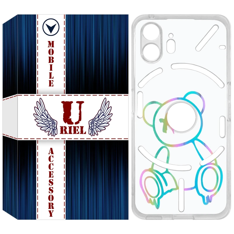 کاور یوریل مدل Clear کد 44 طرح خرس رنگی مناسب برای گوشی موبایل ناتینگ فون 2