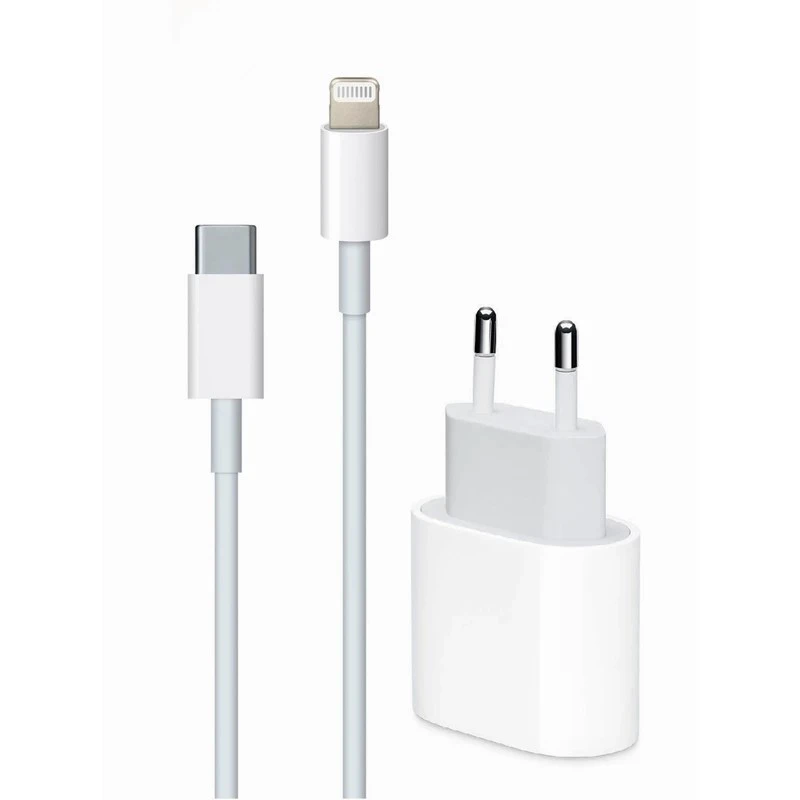 شارژر دیواری 20 وات دبلیو یو دبلیو مدل IPHONE 14 به همراه کابل تبدیل لایتنینگ
