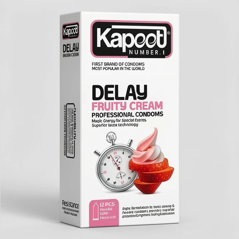 کاندوم تاخیری کاپوت مدل DELAY FRUITY CREAM بسته 12 عددی به همراه کاندوم کلاسیک کاپوت مدل CLASSIC 0.03 بسته 10 عددی