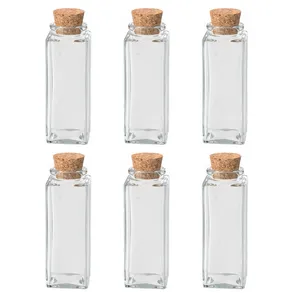 جا ادویه مدل چوب پنبه چهارگوش کد S1-6 مجموعه 6 عددی
