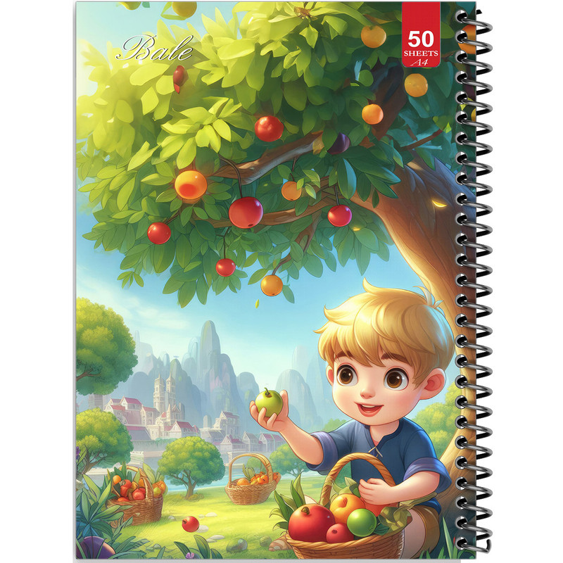 دفتر نقاشی 50 برگ انتشارات بله طرح باغ سیب کد A4-L597