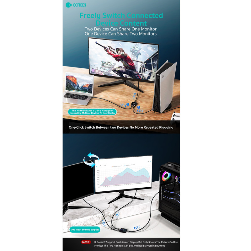 سوئیچ 1 به 2 HDMI کوتتسی مدل OF-036 8K