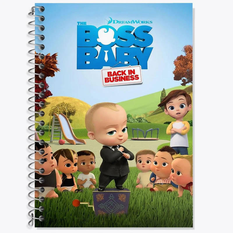 دفتر زبان 50 برگ خندالو مدل دو خط طرح بچه رئیس Boss Baby کد 12512