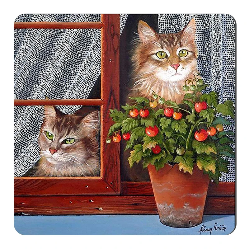  مگنت طرح نقاشی گربه و گلدان کد wmg1537