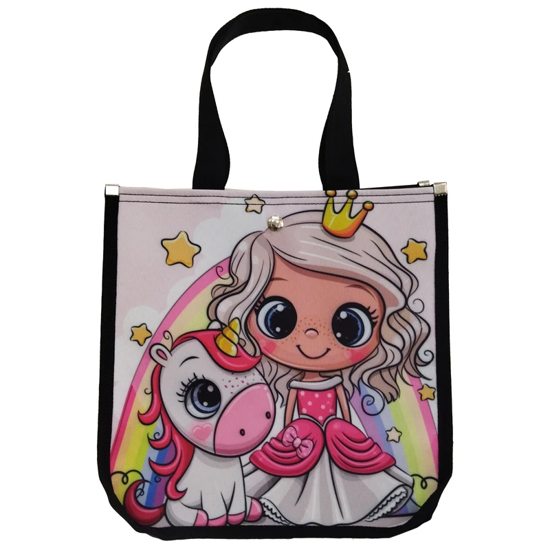 ساک دستی مدل کودک طرح پرنسس و تک شاخ