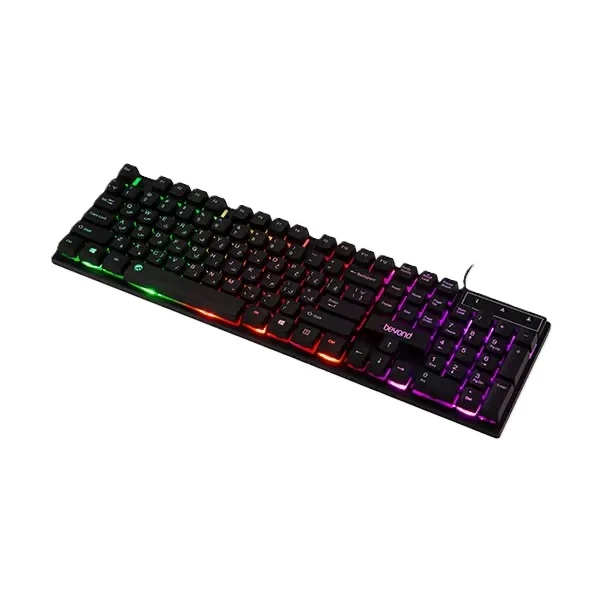 عکس شماره 5 : کیبورد بیاند مدل bk-7120 rgb، سوئیچ ممبران، full-size، نورپردازی led rgb