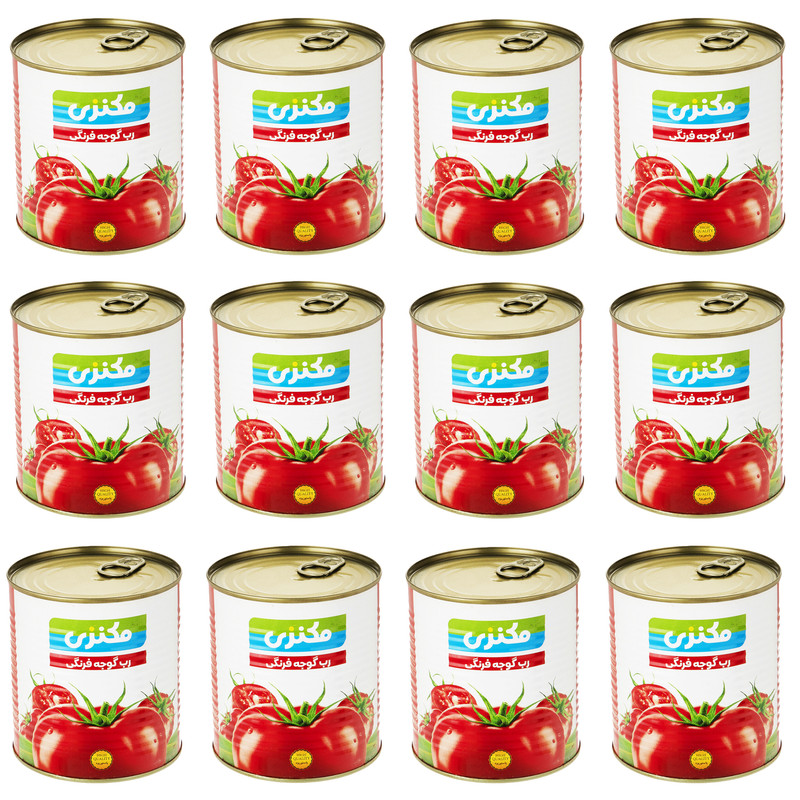 رب گوجه فرنگی مکنزی -800 گرم بسته 12 عددی