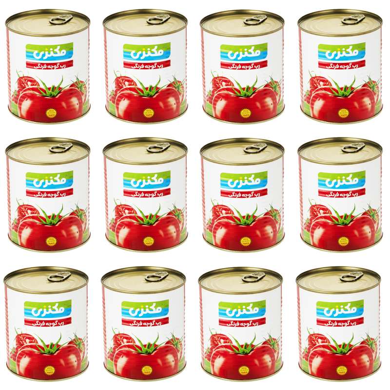 رب گوجه فرنگی مکنزی -800 گرم بسته 12 عددی