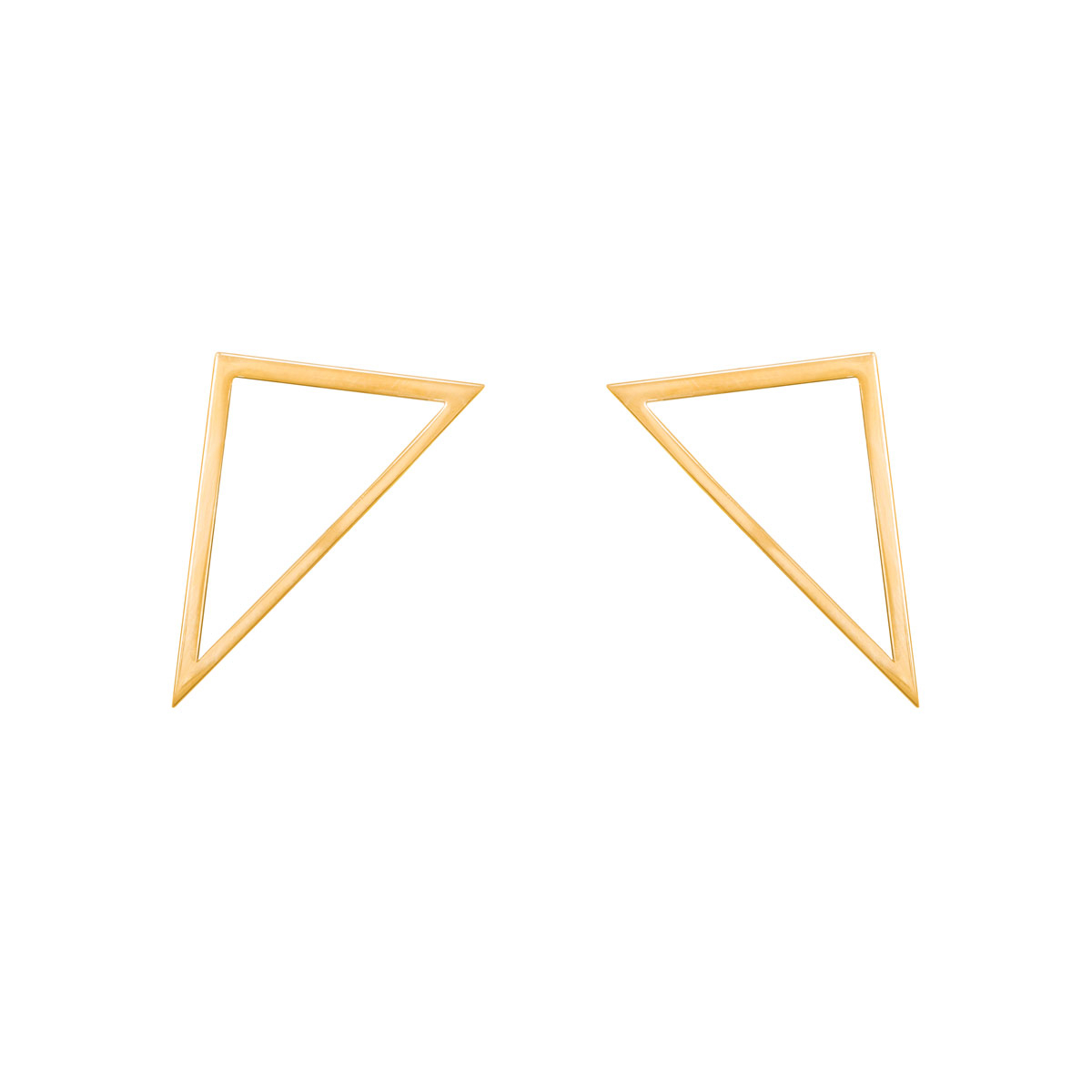 گوشواره طلا 18 عیار زنانه پرسته مدل مثلث تو خالی