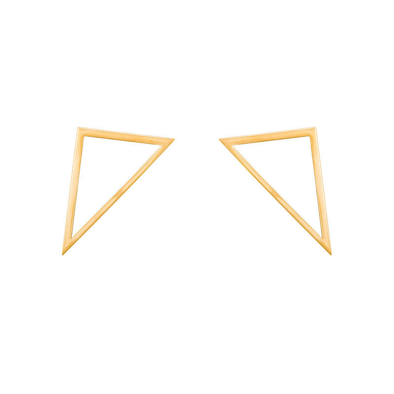 گوشواره طلا 18 عیار زنانه پرسته مدل مثلث تو خالی