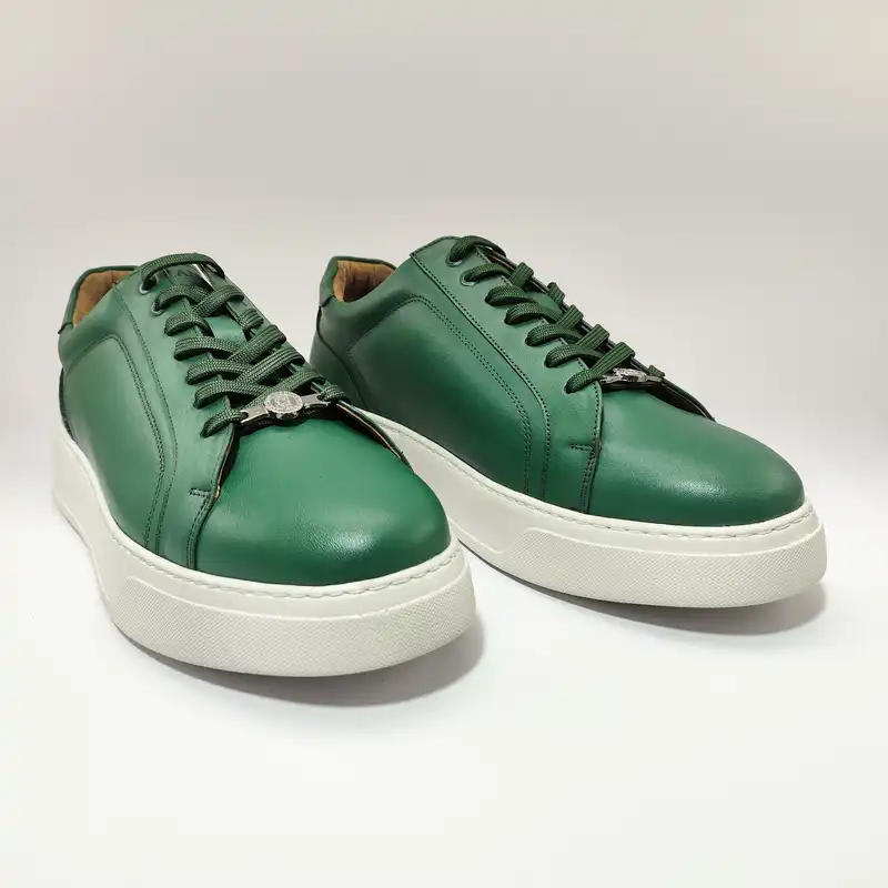 کفش روزمره زنانه کرمانی مدل چرم دستدوز طبیعی کد 510 رنگ سبز