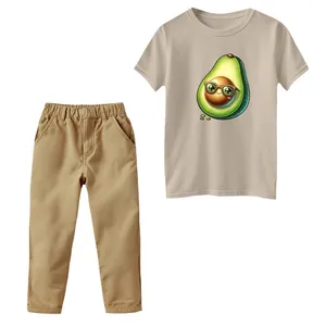 ست تی‌شرت و شلوار دخترانه مدل آووکادو عینکی