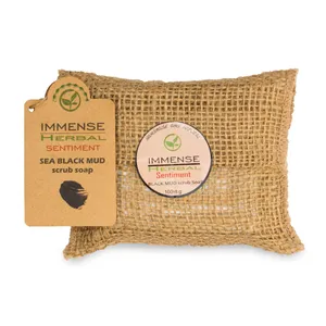 صابون شستشو ایمنس هربال مدل Black Mud Sentiment وزن 100 گرم