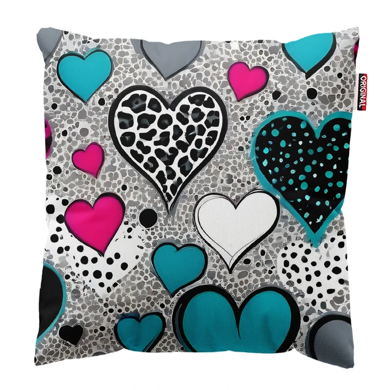 کوسن پاد آفرین طرح قلب کد 1739 سایز 30*30 سانتی متر