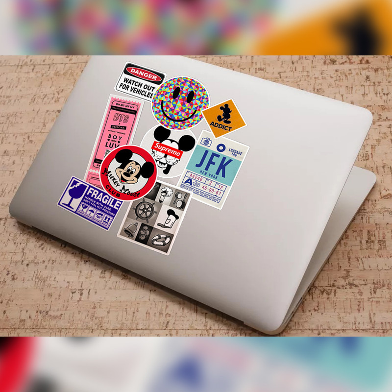 استیکر لپ تاپ ماسا دیزاین طرح Mickey Mouse کد SAL05 مجموعه 9 عددی