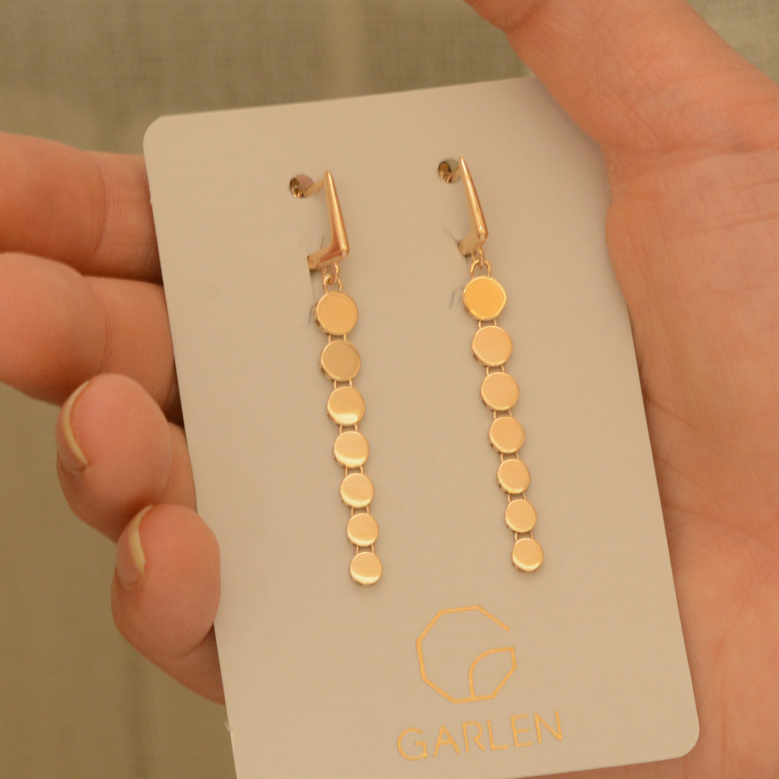 گوشواره طلا 18 عیار زنانه طلای مستجابی مدل دایره نیکا کد 1263