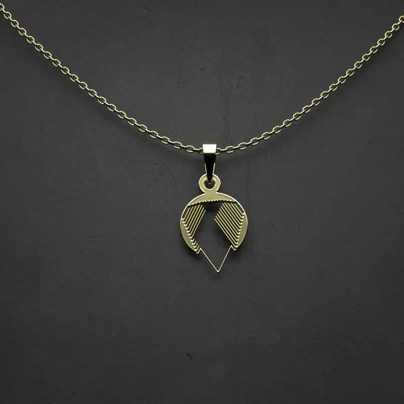 گردنبند طلا 18 عیار زنانه مدوپد مدل هندسی کد AA2-1-1273