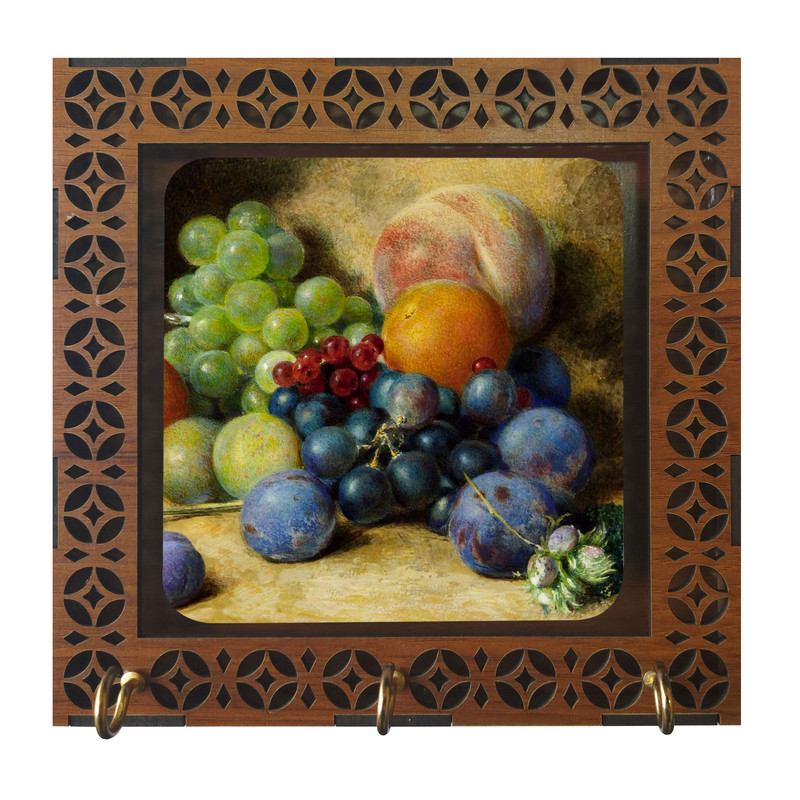 جاکلیدی مدل D1057 طرح نقاشی میوه آلو و انگور و هلو