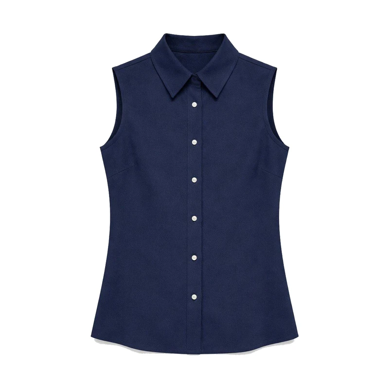 شومیز بدون آستین یقه برگردان زنانه مدل طوبی کد 119