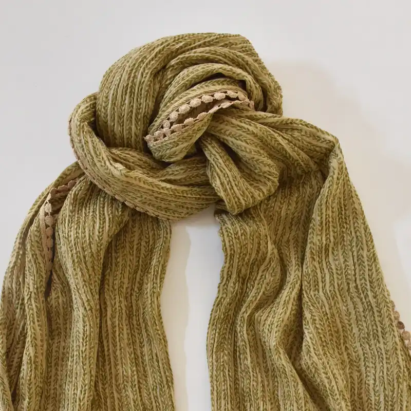 شال زنانه مدل گندمی دور سکه‌ای کد 04