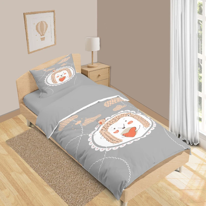 سرویس روتختی 1 نفره 5 تکه نوپه هوم مدل جوجه تیغی T6424