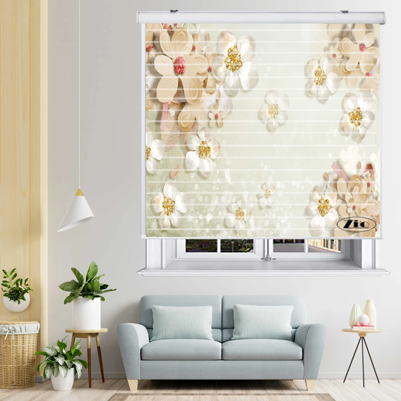 پرده زبرا زیو مدل 3D1044 سایز 150x150 سانتی متر