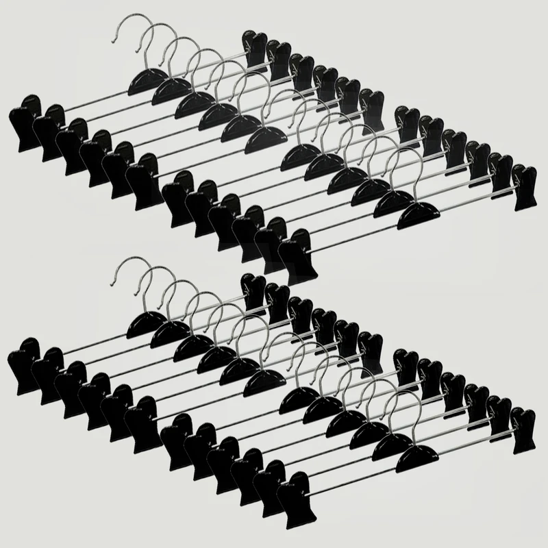 چوب لباسی مدل دوگیره شلوار کد 102 بسته 24 عددی