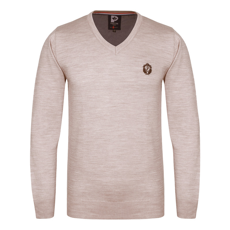 پلیور مردانه تریکو پاییزان مدل یقه هفت کد P700  رنگ کِرِم