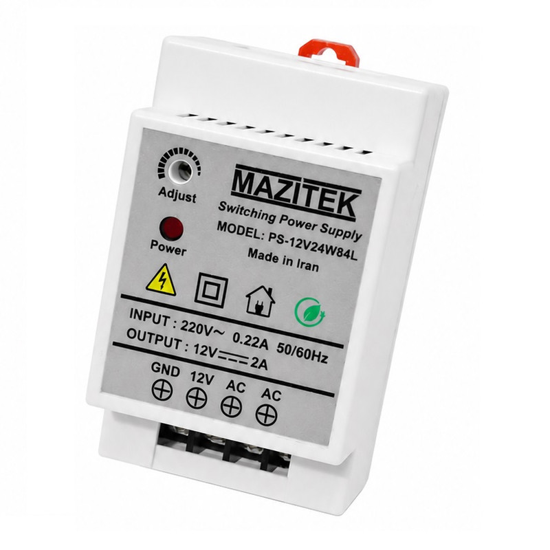 منبع تغذیه 12 ولت 2 آمپر ریلی مازیتک مدل PS-12V24W84L