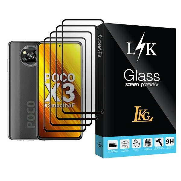 محافظ صفحه نمایش ال کا جی مدل LK Glass MIX004 مناسب برای گوشی موبایل شیائومی Poco X3 بسته چهار عددی
