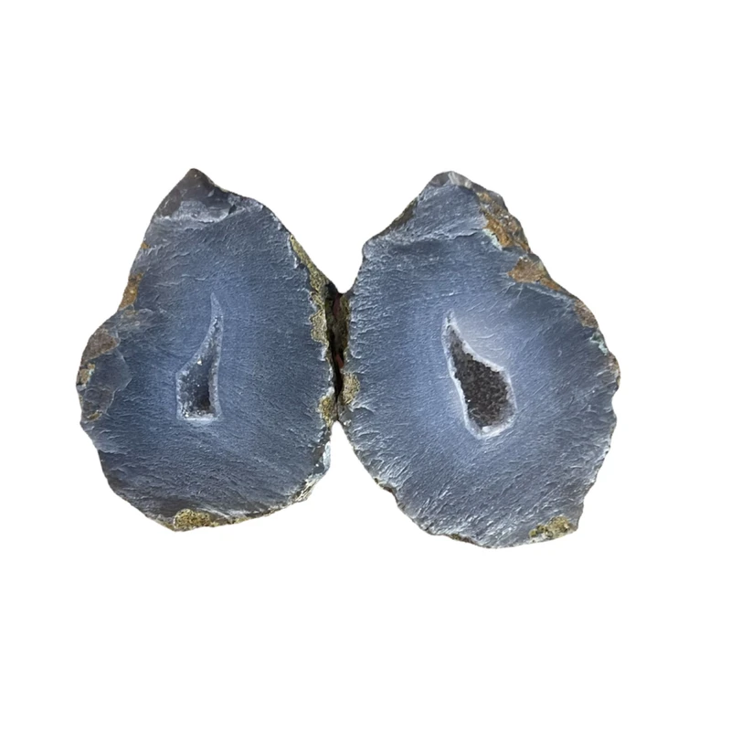 سنگ راف عقیق مدل توپی ژئود کوارتز کد 0087 بسته دو عددی