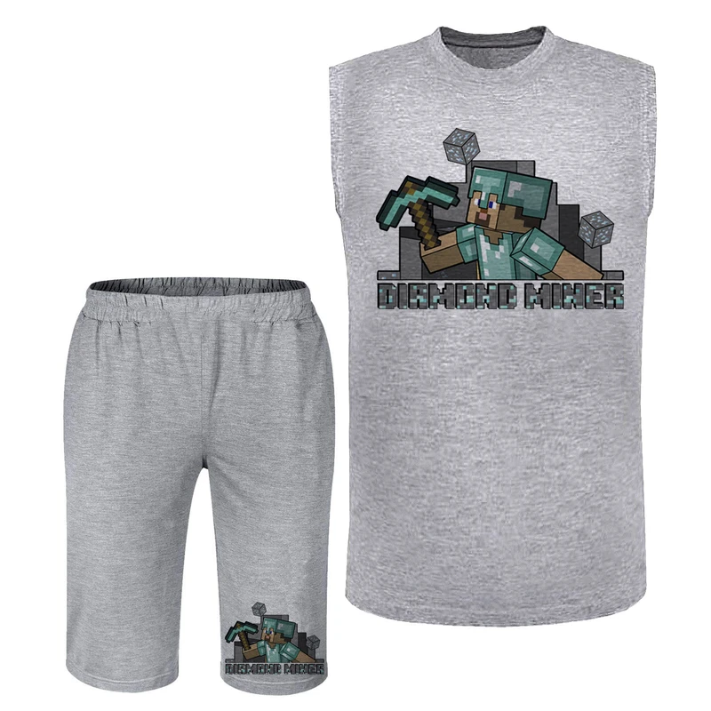 ست تاپ و شلوارک مردانه مدل ماینکرفت کد A394