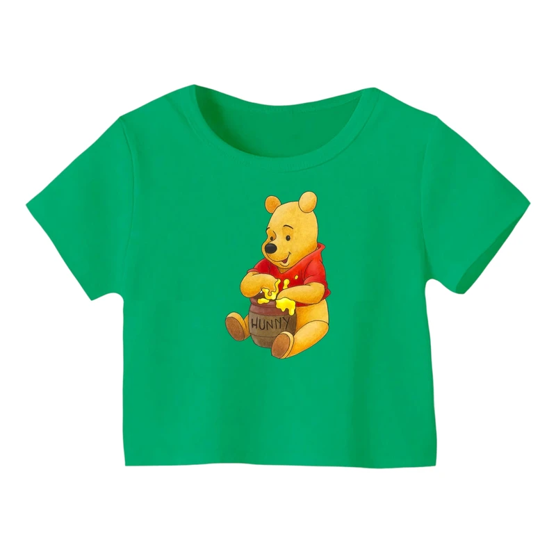 کراپ‌ تی‌شرت آستین کوتاه زنانه مدل پو کد ۹