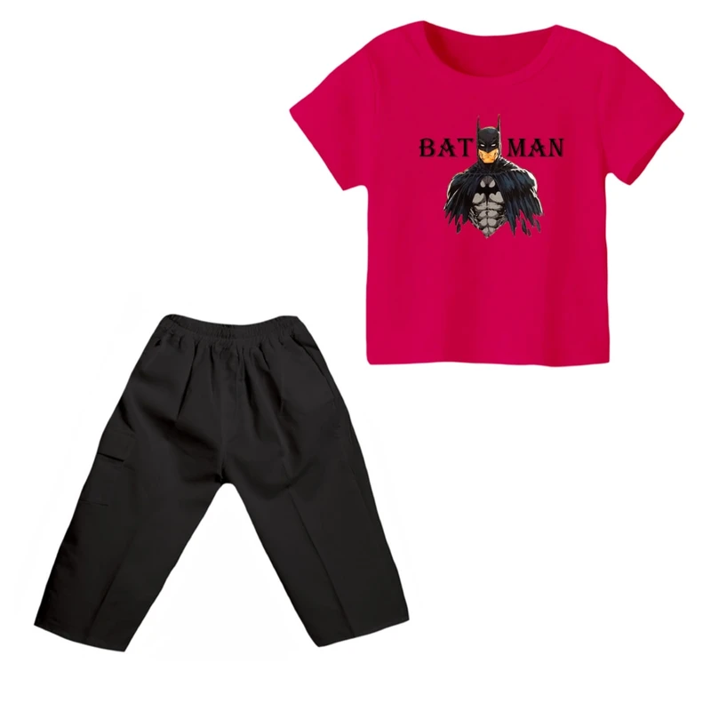 ست تی شرت و شلوارک پسرانه مدل بتمن کد ۳۴