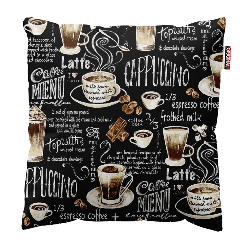 کوسن پاد آفرین طرح قهوه کافی کافه coffee کد 4012 سایز 40*40 سانتی متر